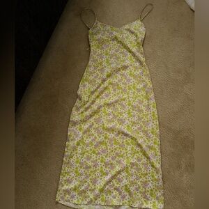 Zara Floral Spaghetti Strap Dress